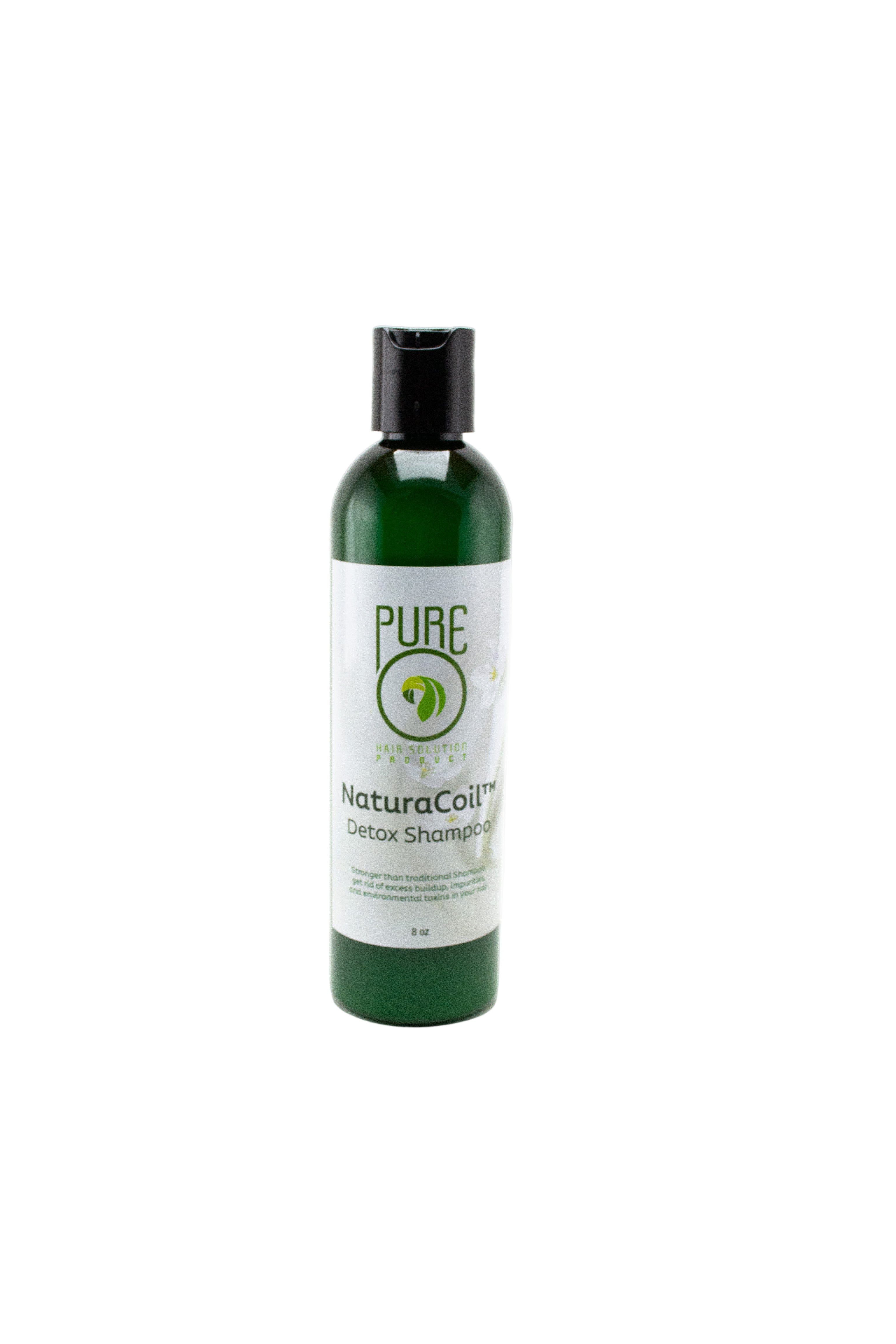 Bottle of NaturaCoil Detox Shampoo on a white background